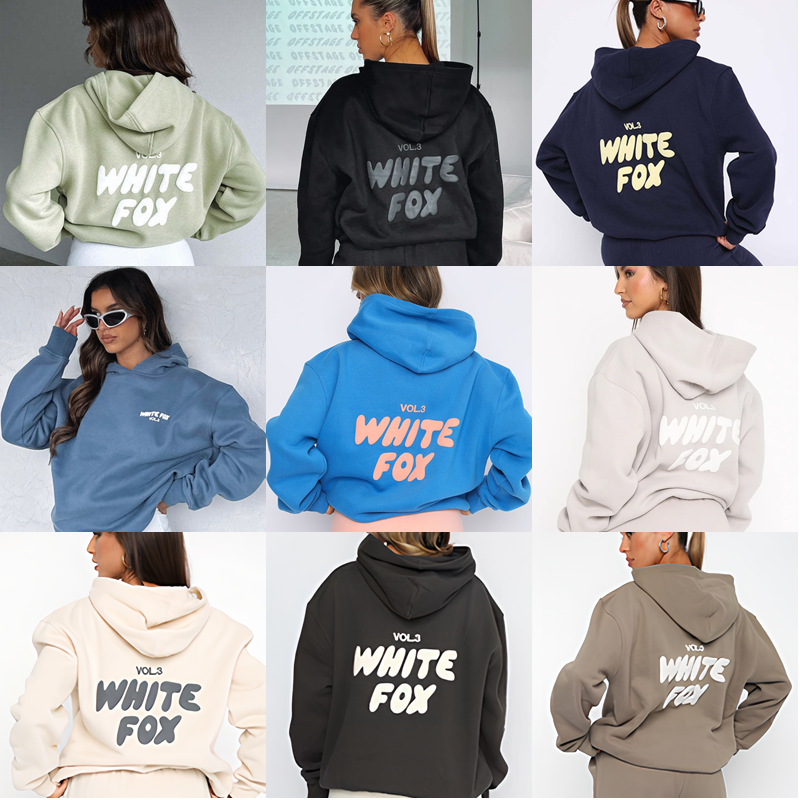 White Fox women's luxury hoodie casual loose top