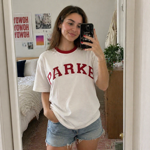 Click to view full screen Parke - Women's high-quality embroidered design top loose short sleeved t-shirt photo review