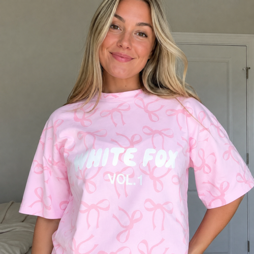 Click to view full screen White Fox Women's Round Neck Printed T-shirt Oversized Top photo review
