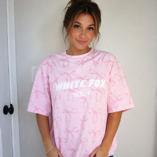 Click to view full screen White Fox Women's Round Neck Printed T-shirt Oversized Top photo review
