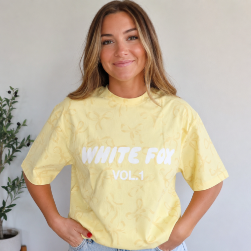 Click to view full screen White Fox Women's Round Neck Printed T-shirt Oversized Top photo review