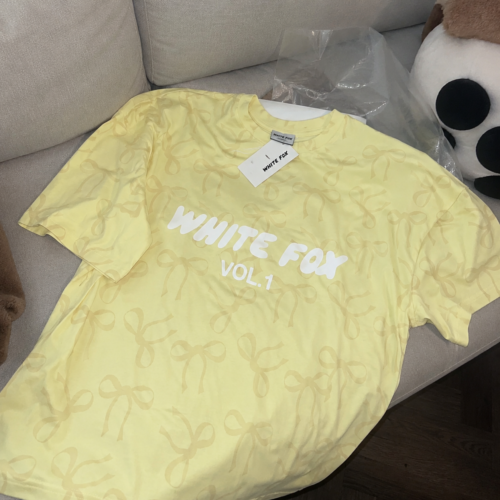 Click to view full screen White Fox Women's Round Neck Printed T-shirt Oversized Top photo review