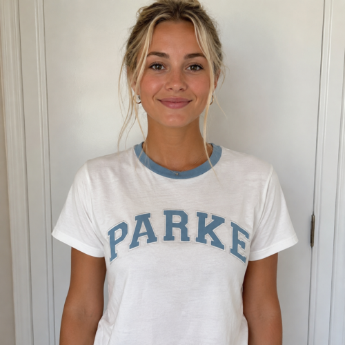Parke - Women's high-quality embroidered design top loose short sleeved t-shirt photo review
