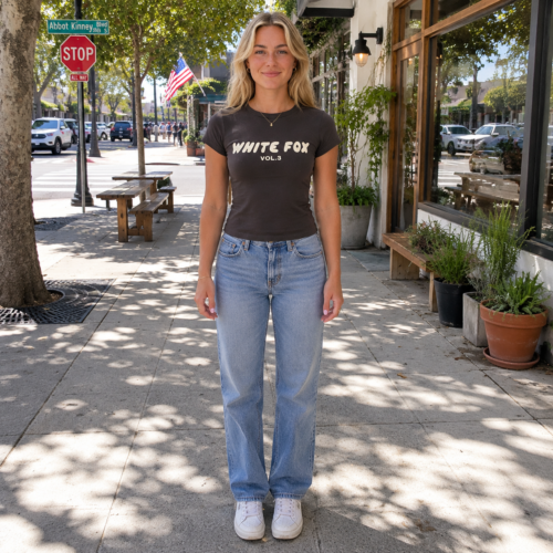 White Fox women's slim fit round neck T-shirt short sleeved photo review