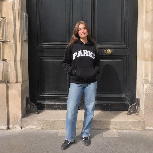 Click to view full screen Parke hooded sweatshirt versatile loose women's top photo review