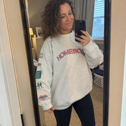 Pink HOMEbody Oversized Embroidered Crewneck photo review