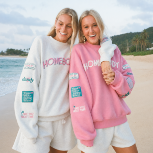 Pink HOMEbody Oversized Embroidered Crewneck