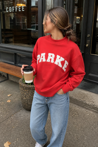 Women’s Oversized Floral Letter Mock Neck Sweatshirt photo review