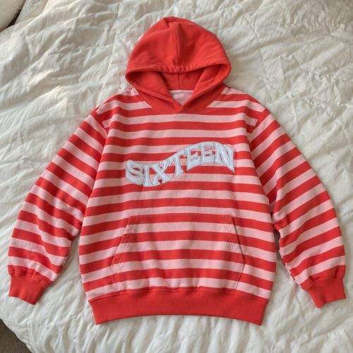 Click to view full screen Women’s Striped Star Oversized Hoodie photo review