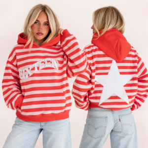 Women’s Striped Star Oversized Hoodie